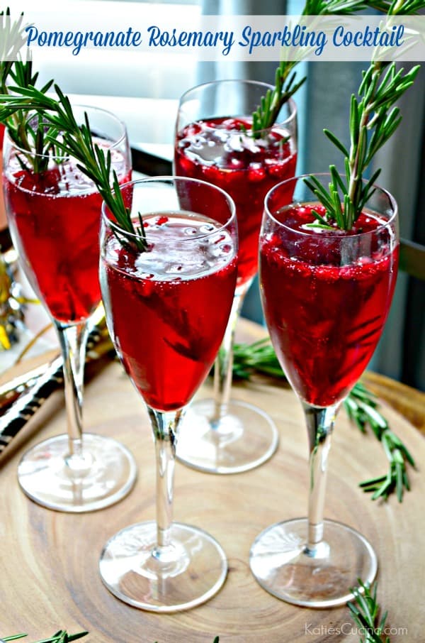 Pomegranate Rosemary Sparkling Cocktail Katie's Cucina