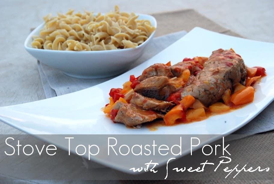 Stove Top Roasted Pork with Sweet Peppers
