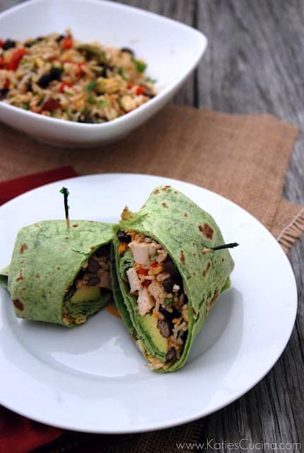 Grilled Chicken and Mexican Rice Wraps