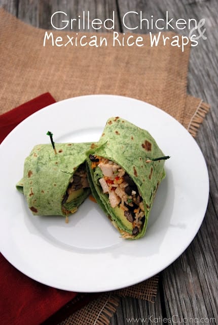 Grilled Chicken and Mexican Rice Wraps