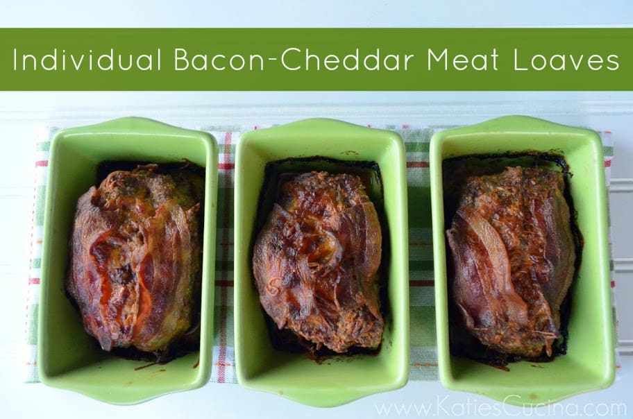 Individual Bacon-Cheddar Meat Loaves from KatiesCucina.com