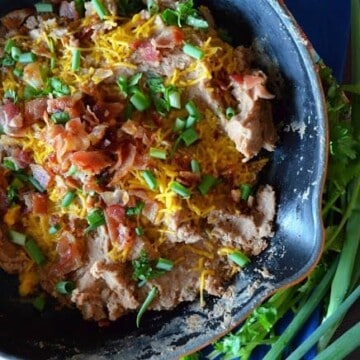 Mmm I can't wait to try these Bacon Refried Beans from KatiesCucina.com #CincoDeMayo #MexicanFood #Recipe