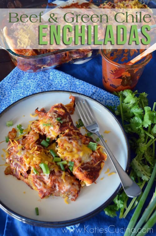 Beef & Green Chile Enchiladas from KatiesCucina.com