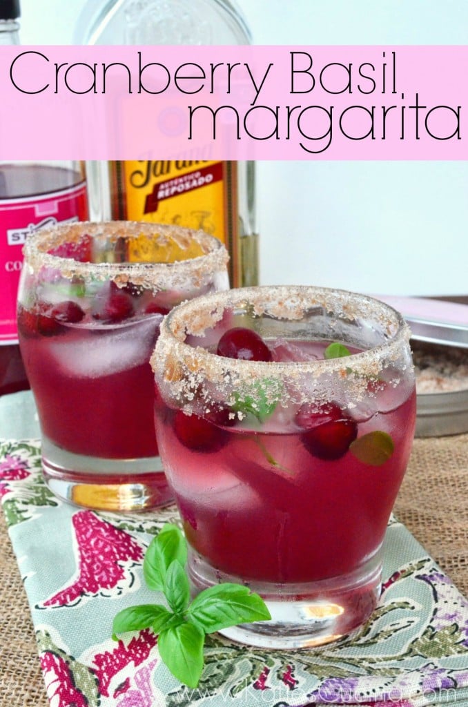 cranberry basil margarita from KatiesCucina.com #summersippers