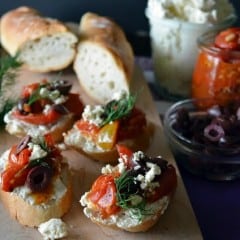 greek crostini with whipped feta from KatiesCucina.com