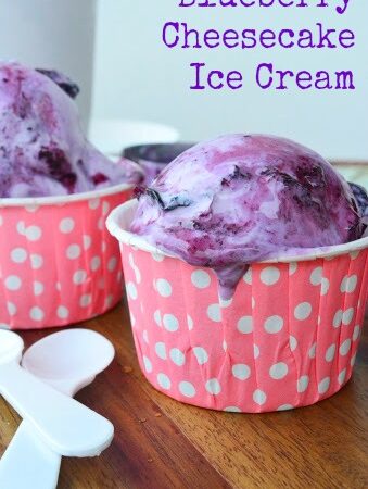 Blueberry Cheesecake Ice Cream from KatiesCucina.com