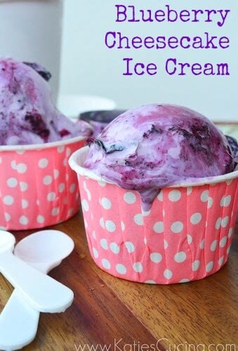 Blueberry Cheesecake Ice Cream from KatiesCucina.com