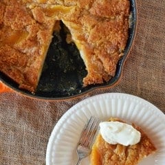 Skillet Peach Cobbler from KatiesCucina.com