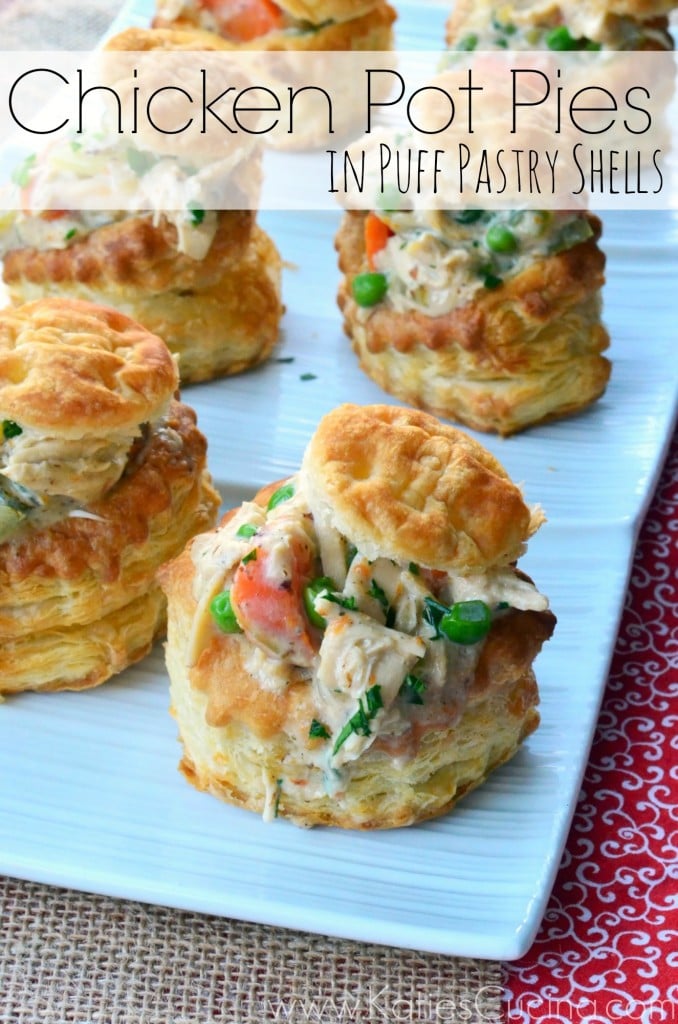 Chicken Pot Pies in Puff Pastry Shells from KatiesCucina.com