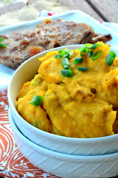 Ginger Butternut Squash Mashed Potatoes from KatiesCucina.com