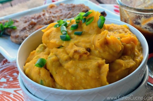 Ginger Butternut Squash Mashed Potatoes from KatiesCucina.com
