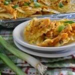 Easy game day snack -- Smothered Buffalo Chicken Chips