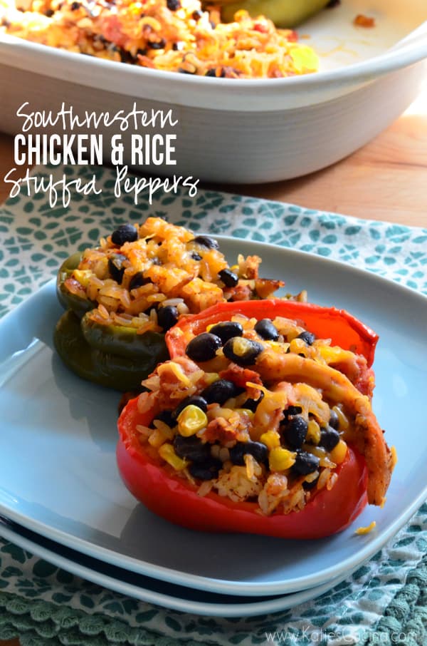 Southwestern Chicken & Rice Stuffed Peppers