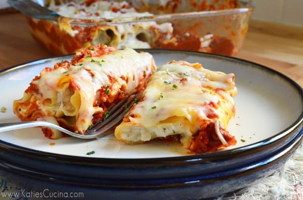 Easy Lasagna Bolognese Roll-Ups made in less than an hour from KatiesCucina.com