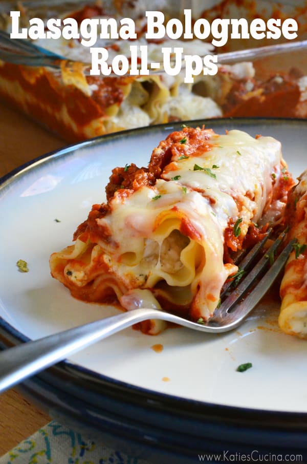Easy Lasagna Bolognese Roll-Ups made in less than an hour from KatiesCucina.com