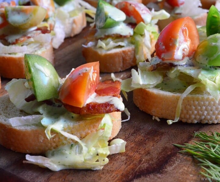 Easy appetizer recipe -- BLT Crostinis