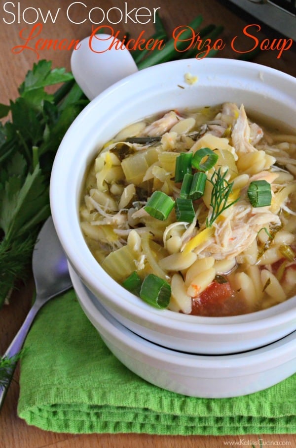 slow cooker lemon chicken orzo soup