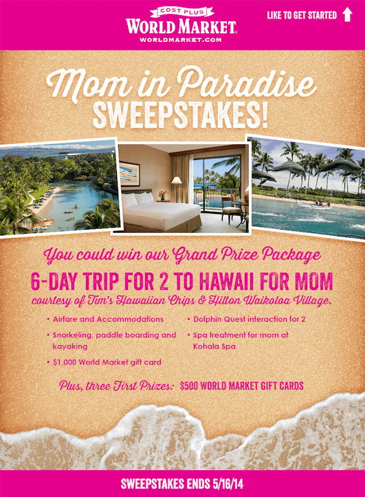 Mom In Paradise Sweepestakes
