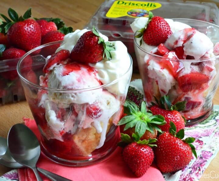 Strawberry Shortcake Ice Cream Sundaes