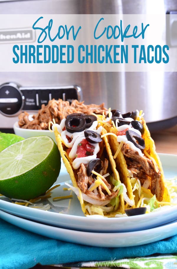 slow cooker shredded chicken tacos