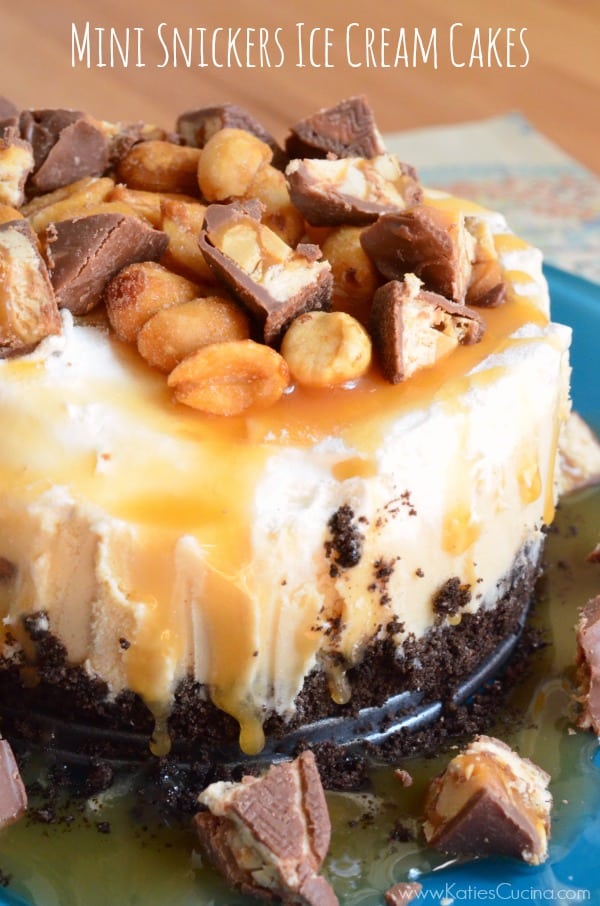 Mini Snickers Ice Cream Cakes