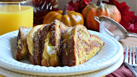 Pumpkin Cream Cheese Stuffed French Toast
