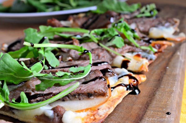 Steak Pear and Gorgonzola Flatbread