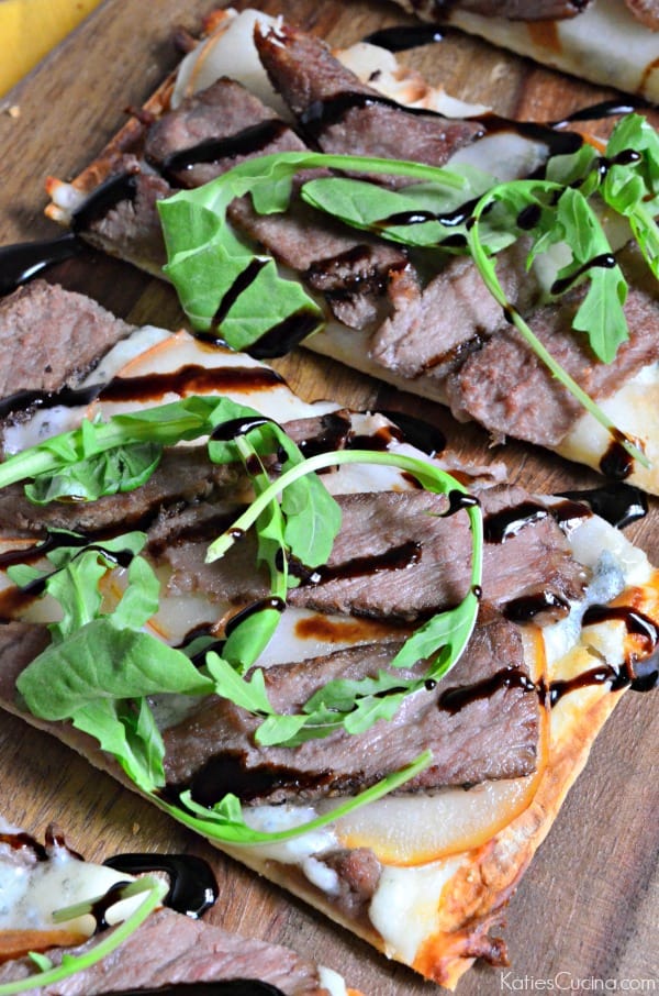 Steak Pear and Gorgonzola Flatbread