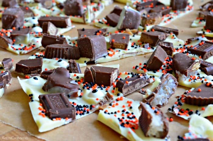 White Chocolate Halloween Candy Bark