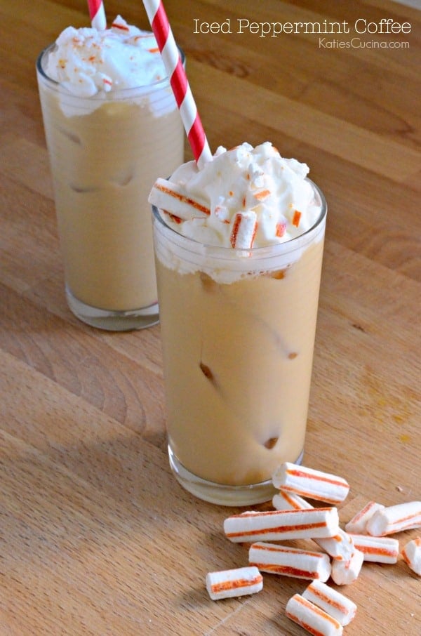 Taste just like the coffee house version! Easy Iced Peppermint Coffee recipe!
