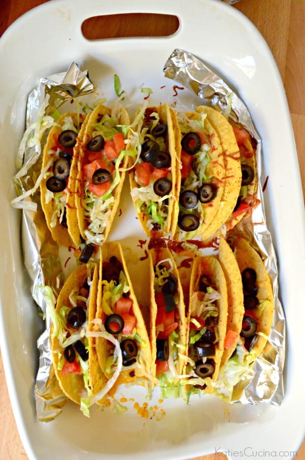 Ground Beef and Chorizo Baked Tacos