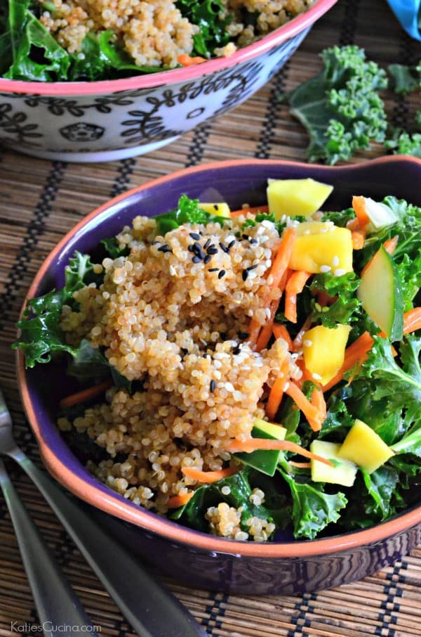 Quinoa & Kale Salad with Honey Ginger Dressing