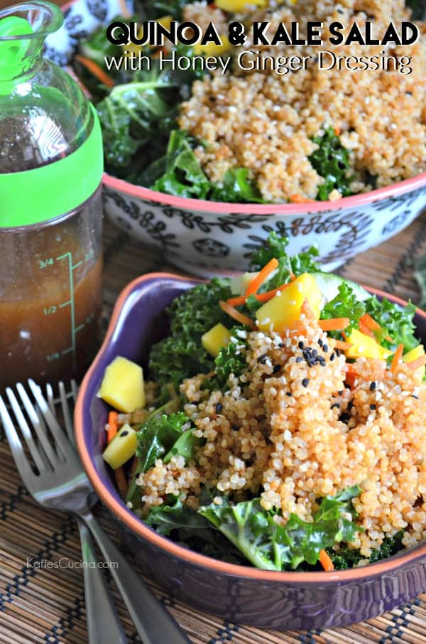 Quinoa & Kale Salad with Honey Ginger Dressing