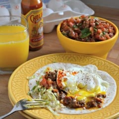 Open-Faced Mexican Breakfast Tacos