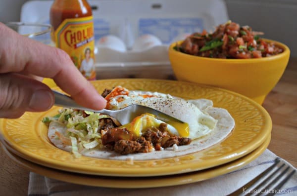 Open-Faced Mexican Breakfast Tacos