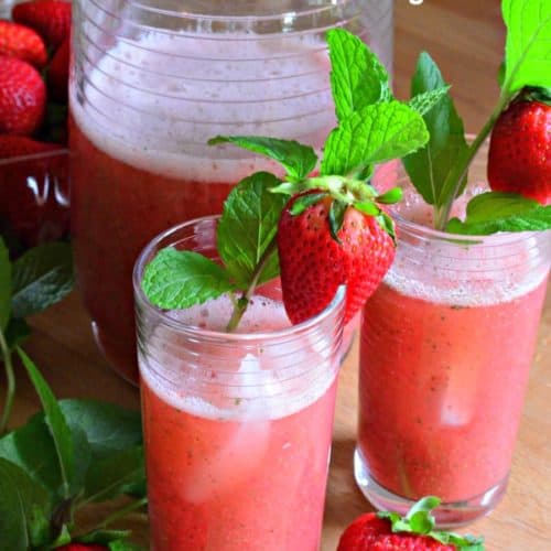 Strawberry Mint Sparkling Soda