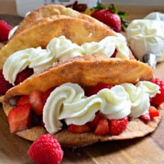 Strawberry Raspberry Nutella Dessert Tacos