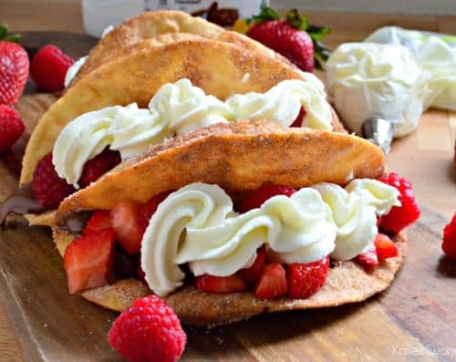 Strawberry Raspberry Nutella Dessert Tacos