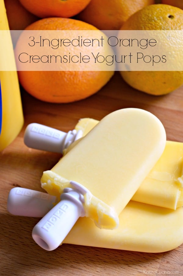 Close up of popsicle sitting on two other popsicles with text on image for Pinterest.