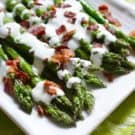 Grilled Asparagus with Bacon Ranch Greek Yogurt Dressing