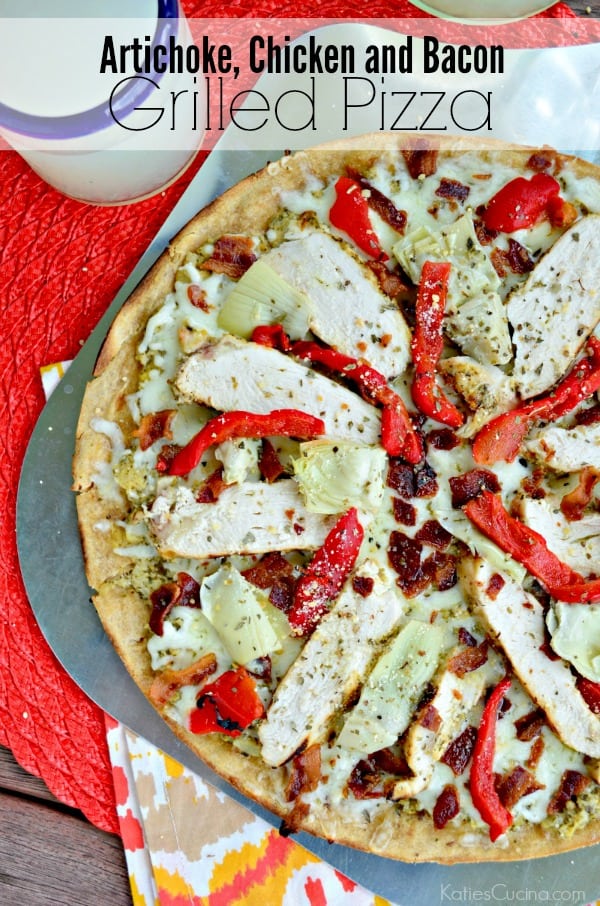 Artichoke Chicken and Bacon Grilled Pizza #WorldMarketTribe #‎WorldMarketLove4Outdoors‬ #Sponsored