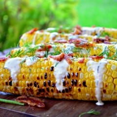 Bacon, Ranch, and Dill Grilled Corn on the Cob