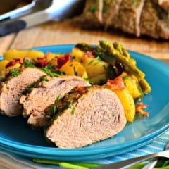 One Pot Spiced Pork Tenderloin with Roasted Potatoes and Asparagus