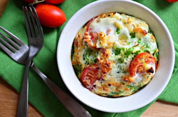 Tomato, Spinach and Feta Egg White Soufflés