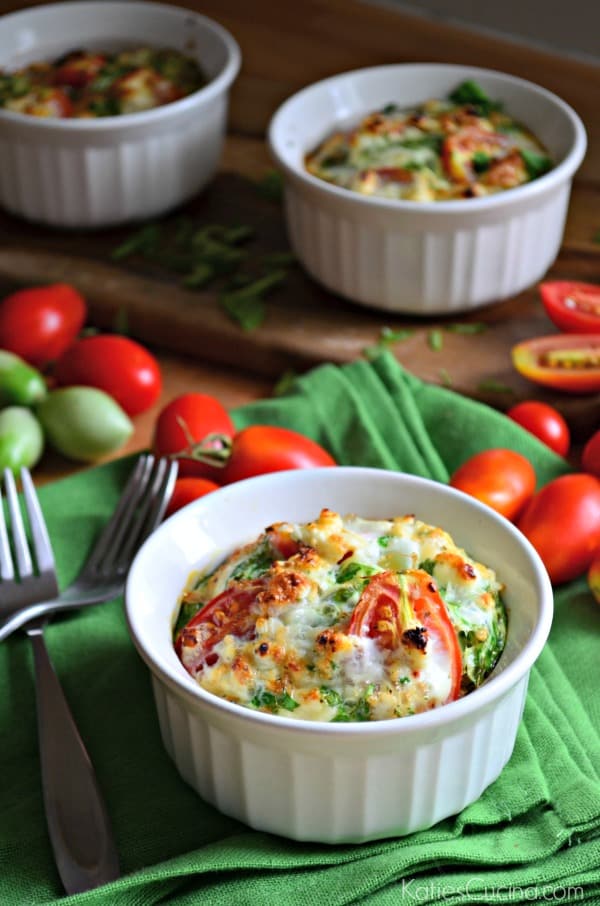 Tomato, Spinach and Feta Egg White Soufflés