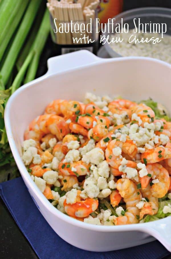 Sautéed Buffalo Shrimp with Bleu Cheese