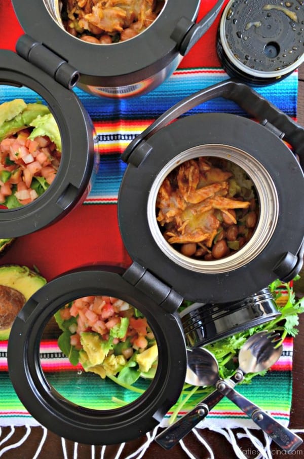 Shredded Chicken Burrito Bowls #SadDeskLunch 