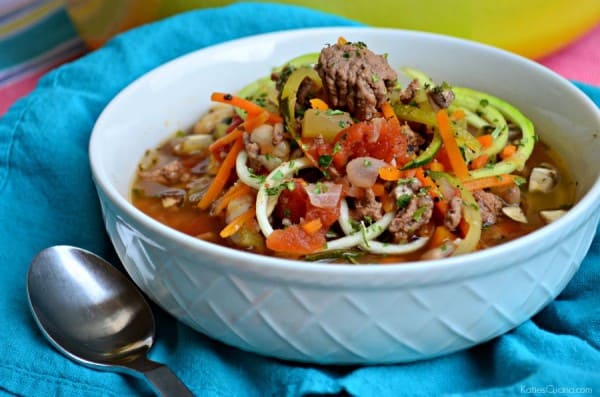 Beef Zoodle soup recipe #LaurasLeanBeef #SmarterBeef #Sponsored