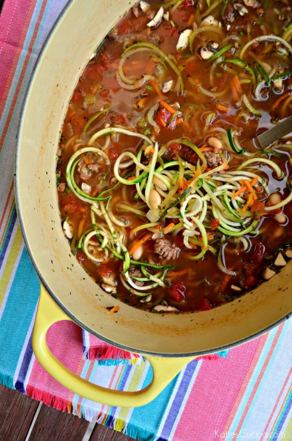 Beef Zoodle soup recipe #LaurasLeanBeef #SmarterBeef #Sponsored