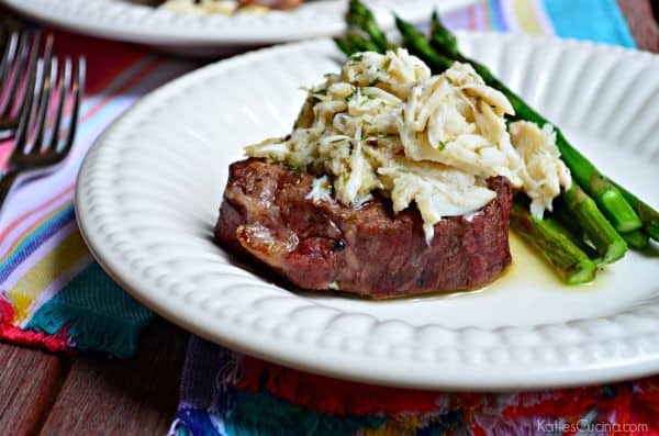 Grilled Beef Tenderloin with Lemon Butter Lump Crabmeat recipe